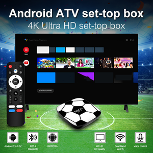 TV Box Android con Sistema de Resolución 4K, Procesador de Cuatro Núcleos, Control Remoto por Voz, Reproductor de Red de Fútbol, 1 Unidad - Product Image 4