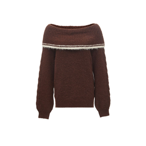 Maglione da donna lavorato a <span class=keywords><strong>maglia</strong></span> con motivo a righe in Cashmere personalizzato - Product Image 1