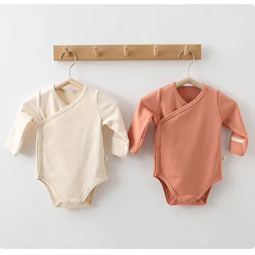 Custom Design Organic Cotton Bamboo Baby Clothes Baby Boy Romper Unisex Onesie Long Sleeve Soft Clothes Baby Bodysuit