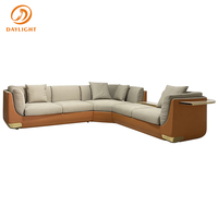 Canapé d'angle en cuir véritable de luxe italien pour salon, mobilier haut de gamme moderne, canapé modulaire en forme de L pour la maison