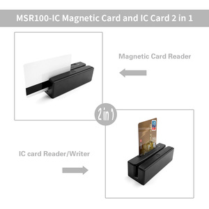 <span class=keywords><strong>Lecteur</strong></span> de cartes à bande magnétique IC personnalisable MSR100-IC, 2 en 1, USB Plug and Play pour contrôle d'accès, cartes IC VIP - Product Image 2