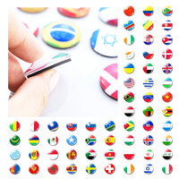 Pays du monde drapeau voyage Souvenir 30MM/40MM/50MM/60MM verre dôme magnétique réfrigérateur autocollants promotionnels réfrigérateur aimants