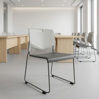 Chaise empilable en plastique GAOSHENG avec structure métallique, facile à transporter et à assembler, idéale pour les salles de classe et les salles de réunion