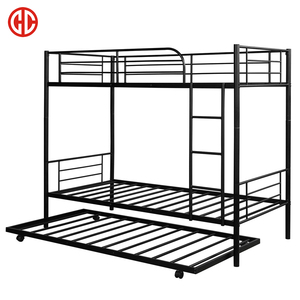 Cama Triple Multifuncional con Estructura Metálica y Tercera Cama Extraíble - Product Image 1