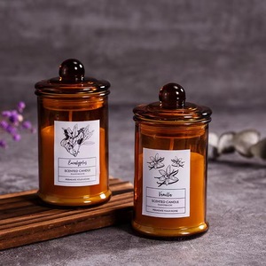 Velas Aromáticas de Cera de Soja Color Ámbar de Lujo al por Mayor, sin Humo, en Frascos de Vidrio, para Regalos de Cumpleaños, Decoración del Hogar, Estilo <span class=keywords><strong>Yankee</strong></span> <span class=keywords><strong>Candle</strong></span> - Product Image 2