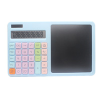 Calculatrice de bureau professionnelle couleur, grande, 12 chiffres, double alimentation, tablette mémo électronique manuscrite, en plastique GO HAND BW--2208