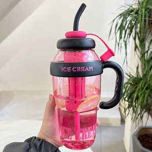 Vaso de Plástico de Gran Capacidad Lucky Belly con Tapa y Pajita para <span class=keywords><strong>Café</strong></span> Helado, Té, Jugo - Product Image 2