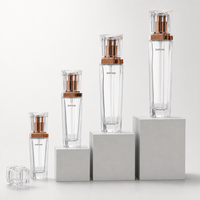 Flacon en verre givré plaqué or rose 15ml 30ml pour lotion, gravure personnalisée, vide, pour cosmétiques, spray, tonique facial, essence