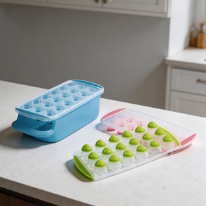 Juego de bandejas para cubitos de hielo en forma de corazón, rosa, verde, azul, material PP, para uso en verano - Product Image 3