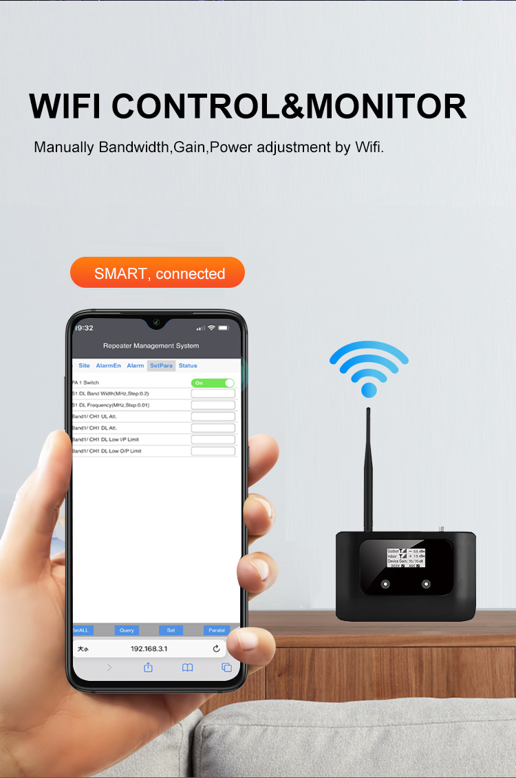 Digital EGSM Band8 900MHz mobile phone signal repeater Selective Band with Wifi control