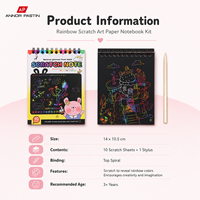 Kit de Dibujo y Manualidades AP Mini Scratch Note, Papel para Rascar Personalizado, Papel para Rascar Arcoíris