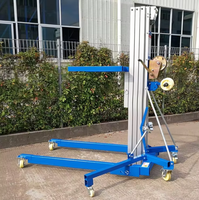 Lève-personne vertical en alliage d'aluminium 1000 lb, pneumatique, avec fourches standard, hauteur de travail 5 m – Le meilleur pour les entrepreneurs