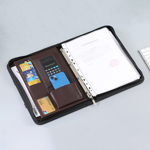 Pu da <span class=keywords><strong>A4</strong></span> kinh doanh <span class=keywords><strong>Zip</strong></span> danh mục đầu tư văn phòng tập tin thư mục Organizer với ngân hàng điện sạc - Product Image 4