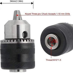 Nanrui Angle Grinder To Electric Drill Adapter Chuck 1-10mm Keyed Three Jaw M10x1.5 Thread For 100 Model Grinders - Product Image 1
