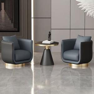 Sillón Giratorio Moderno de Cuero para Recepción, Ideal para Vestíbulo de Hotel, Salón de Belleza, Sala de Estar o Negociación - Product Image 3