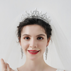 Di cristallo di perle di lusso diadema da sposa e corone per la festa <span class=keywords><strong>della</strong></span> sposa di strass da ballo di nozze accessori per capelli da sposa gioiello - Product Image 2