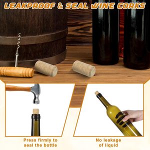 Rode wijnkurk, champagnekurk, rode wijnfleskurk, houten deksel - Product Image 4