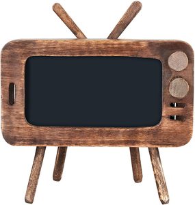 JUNJI Dễ Thương TV Hình Bằng Gỗ Điện Thoại Di Động Đứng Gỗ Độc Đáo Bằng Gỗ Điện Thoại Bàn Đầu Giường Để Thưởng Thức Xem Video Bài Hát Phim - Product Image 3