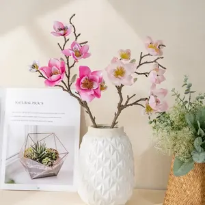 Produttori di decorazioni per la casa con Design a mano dorata Francica multi-teste di orchidea artificiale per la decorazione di nozze