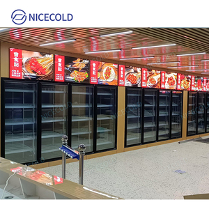 Trạm Xăng 10 cửa đi bộ trong tủ lạnh trưng bày đồ uống thương mại với cửa kính cho cửa hàng tiện lợi - Product Image 4