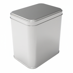 Kontensan Rectangle Tin Can 1 Lt <b>Tea</b> Coffee and Hot Drinks <b>Box</b> 80x120x120 mm Slip Lid Model L143 - Product Image 2