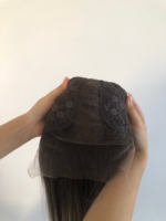 Peluca Judía Kosher SDD Super Double Drawn con Puntas Gruesas, Sin Cabello Corto, Ombre Marrón Rubio, Sin Enredos