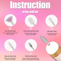 Perceuse électrique 5 en 1 pour vernis à ongles avec lumière Portable Mini électrique manucure Art stylo outils pour dissolvant de Gel