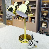 Lampe chauffante électrique de luxe en acier inoxydable, double finition or/or rose/argent, équipement de buffet commercial pour restaurants et hôtels