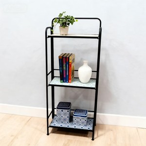 Estantes de Almacenamiento Cuadrados de Acero con Recubrimiento en Polvo Automático de 3 Niveles <span class=keywords><strong>para</strong></span> Interiores/Exteriores, Decoración del Hogar con Mosaico, Estanterías Metálicas <span class=keywords><strong>para</strong></span> Zapatos y <span class=keywords><strong>Macetas</strong></span> - Product Image 3