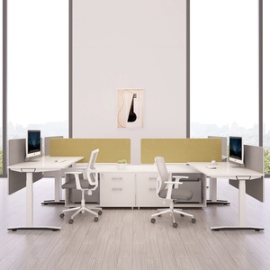 Dual Motor Electric Height Adjustable Modern White MFC Office <b>Desk</b> New Design Sit-Stand <b>Desk</b> for Home Use - Product Image 5