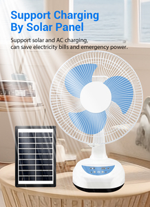 Ac <span class=keywords><strong>DC</strong></span> 12 inch làm mát không khí bàn điện người hâm mộ tốc độ cao làm mát sạc năng lượng mặt trời bảng <span class=keywords><strong>fan</strong></span> hâm mộ với ánh sáng LED - Product Image 2