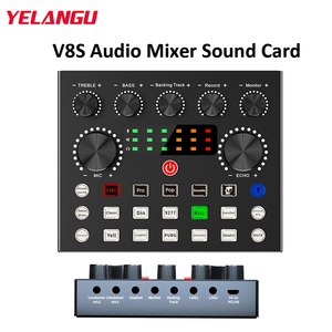 Mélangeur audio V8S Carte son externe USB pour téléphone portable <span class=keywords><strong>Changeur</strong></span> <span class=keywords><strong>de</strong></span> <span class=keywords><strong>voix</strong></span> en direct Carte son <span class=keywords><strong>avec</strong></span> <span class=keywords><strong>effets</strong></span> sonores multiples - Product Image 3