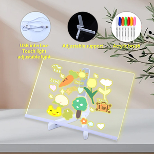 Nhà Máy Bán buôn tùy chỉnh Acrylic <span class=keywords><strong>LED</strong></span> ánh sáng bảng tin vẽ menu Lưu ý tự làm quà tặng ban đêm bảng tin với bút và chủ - Product Image 2