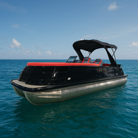 Yacht catamaran de luxe en aluminium pour les activités de plein air Moteur hors-bord de bateau ponton certifié CE pour la pêche à la dérive soudé