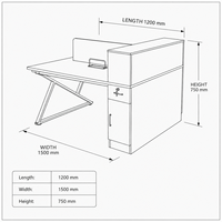 Poste de travail compact en panneaux de particules plaqués mélamine, avec cloison à double écran opposée, durable et moderne, pour espace de travail ouvert - Vente en gros