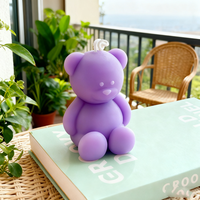 Velas Aromáticas de Cera de Soja Hechas a Mano, Únicas y Lindas, con Forma de Osito de Peluche, para Regalos de Cumpleaños de Bebés, Tema de Ositos, 2026