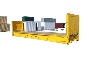 Conteneur à plateau plat de 20 pieds (40 pieds) avec poteau d'angle fixe à vendre, équipement de transport certifié ISO - Product Image 3