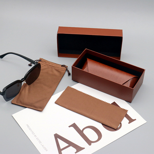 Étuis et sacs personnalisés en cuir pour lunettes, étuis à lunettes de luxe avec logo personnalisé, ensemble d'emballage pour lunettes de soleil - Product Image 2