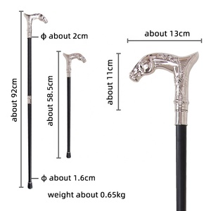 Canne <span class=keywords><strong>de</strong></span> marche rétro britannique avec ornements métalliques, cannes <span class=keywords><strong>de</strong></span> marche avec tête <span class=keywords><strong>de</strong></span> cheval en métal, canne <span class=keywords><strong>de</strong></span> gentleman, canne <span class=keywords><strong>de</strong></span> randonnée en alliage, 92 cm - Product Image 2