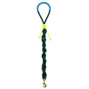 Correa de perro de nylon trenzado color turquesa con mango reflectante, estilo simple y duradero para perros. - Product Image 3