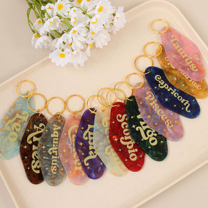 <span class=keywords><strong>Portachiavi</strong></span> in Acrilico con Logo Segno Zodiacale Costellazione Astrologica Ciondolo Charm per Borsa Gioielli - Product Image 2