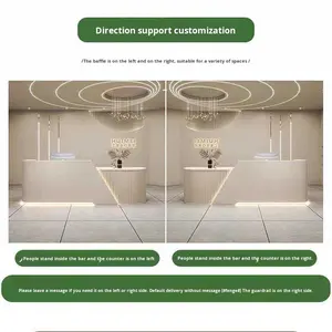 Salon de <span class=keywords><strong>beauté</strong></span> moderne en bois massif écologique Caisse de réception <span class=keywords><strong>Comptoir</strong></span> de bar <span class=keywords><strong>Formation</strong></span> de danse Magasin de vêtements pour femmes Courbé personnalisé - Product Image 4