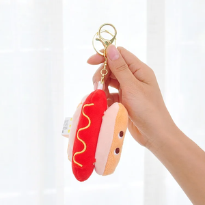 カワイイペルシュソフトかわいいミニぬいぐるみフライドポテトバーガーぬいぐるみキーホルダーリング - Product Image 3