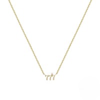 Collier en argent sterling 925 plaqué or 18 carats avec pendentif chiffres porte-bonheur 444 777 pour femme
