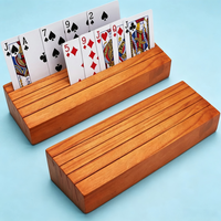 Porte-cartes pour jeux de cartes, support de jeu de cartes en bois, porte-cartes pour enfants, porte-cartes Canasta pour jeux Uno et Poker