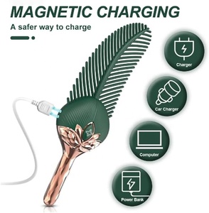 Vibratore a 10 Vibrazioni a Tema Piuma per Capezzoli, Clitoride <span class=keywords><strong>e</strong></span> Lobi delle Orecchie, Stimolazione Sensibile per Massaggio <span class=keywords><strong>e</strong></span> Masturbazione Femminile - Product Image 5