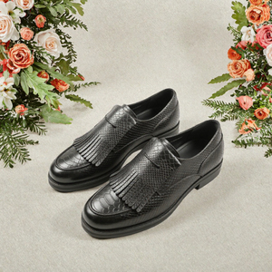 Chaussures habillées en cuir pour hommes, chaussures à bout rond pour hommes, chaussures en cuir décontractées pour hommes pour le bureau et les affaires - Product Image 3