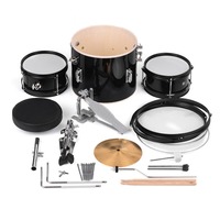 Kinder Junior Anfänger 3-teiliges Schlagzeug-Set Percussion Musikinstrument mit Becken Drumsticks Verstellbarer Hocker