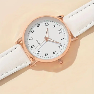 Minimalist <b>women</b>‘s quartz <b>watch</b> with luminous <b>digital</b> dial and leather strap; stylish and casual timepiece suitable for everyday - Product Image 3