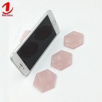 Porta celular hexagonal retrátil, adesivo dobrável de quartzo rosa, mãos retráteis, suporte promocional, soquete